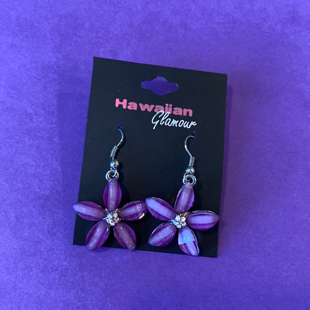 Purple Flower Earrings